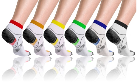 Ankle-Length Graduated Compression Socks (6-Pack) White Small/Medium (6-Pack)