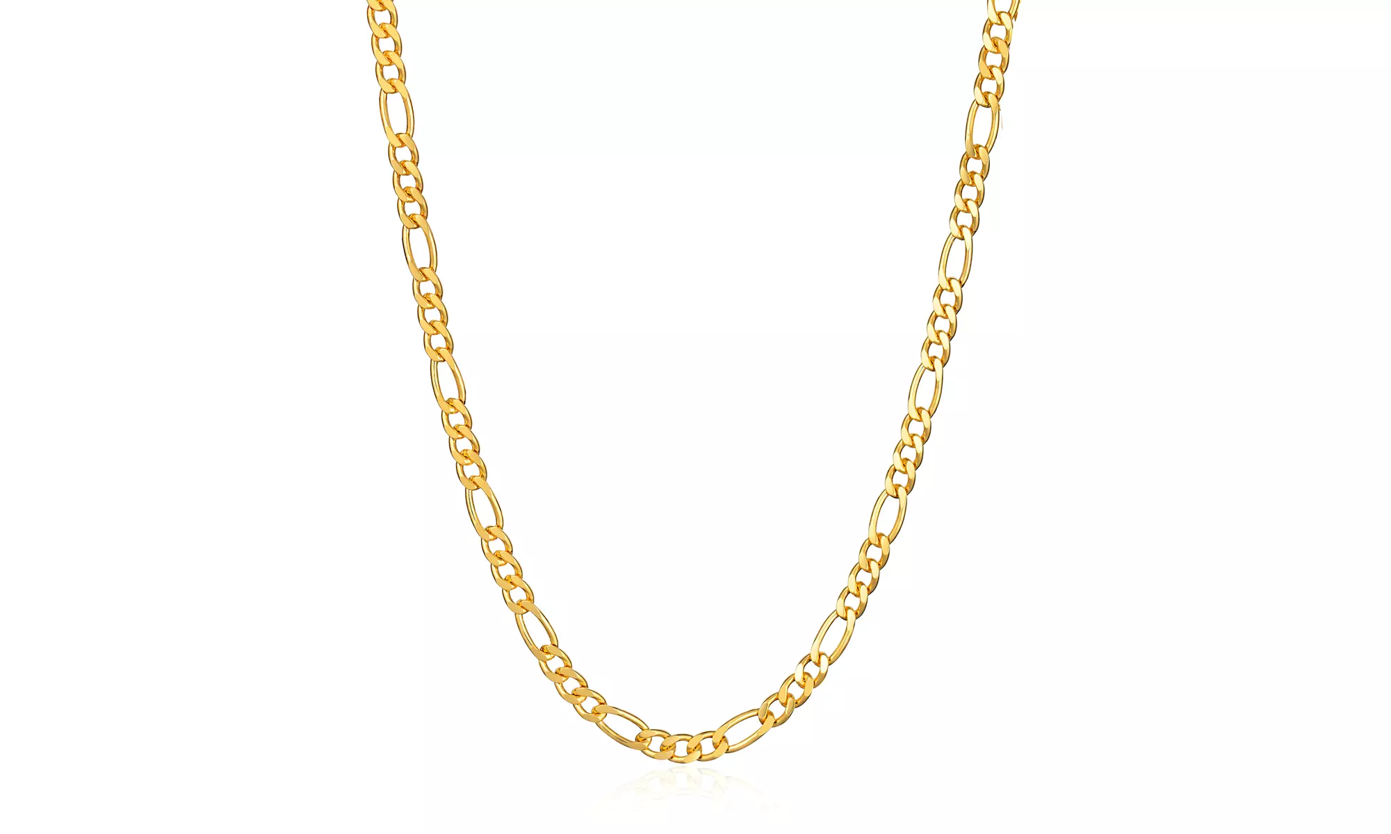 18K Gold Plated Figaro Chain Necklaces Multiple Sizes