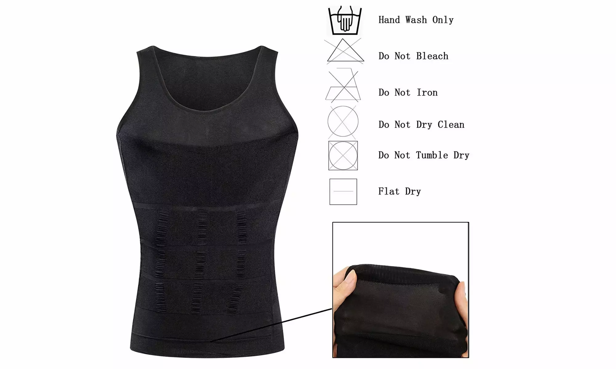 Mens Body Shaper Black Slimming Shirt Tummy Waist Vest Slim Compression Tank