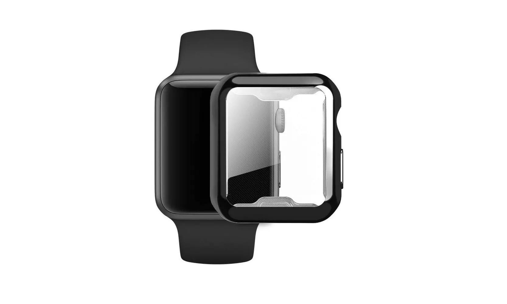 Chrome Full Cover Drop Resistant Bumper Screen Protector Case For Apple Watch - Primary Image