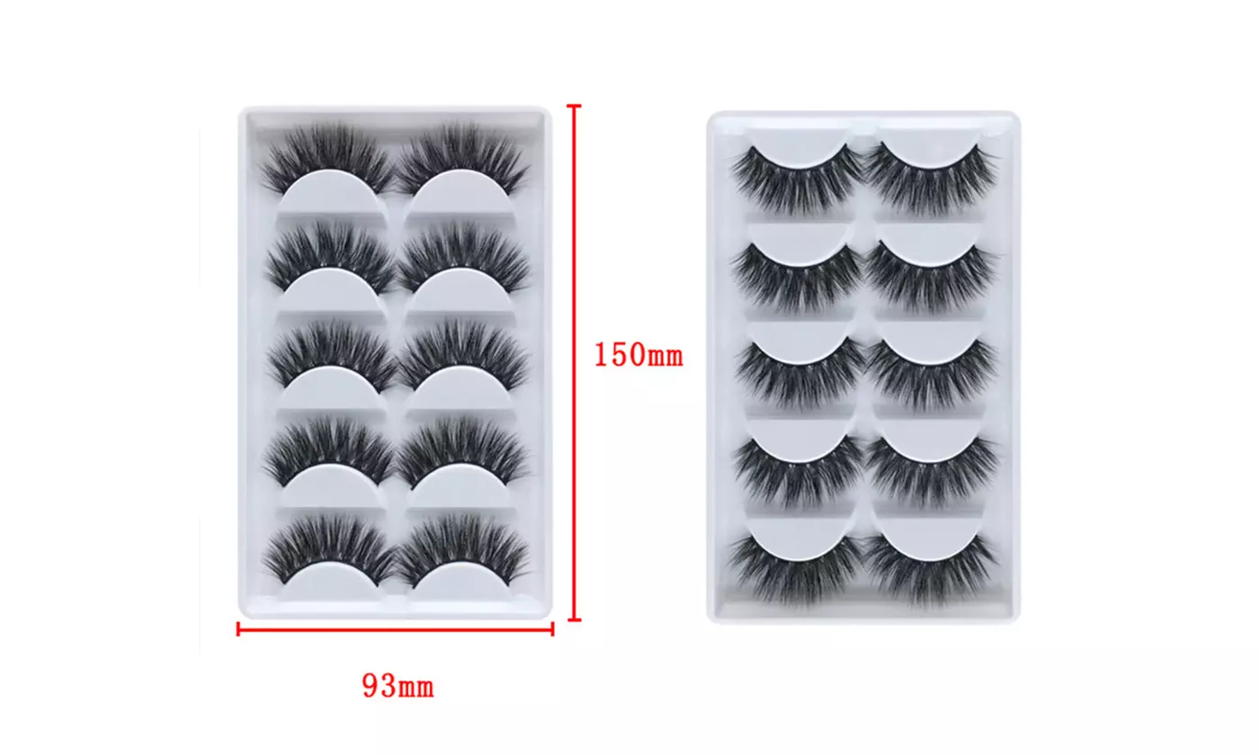 5 PAIRS Mink Lashes Eyelashes 3D WISPY Eyelash Extension Makeup
