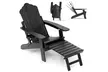 Costway Patio Adirondack Chair HIPS Lounge Chair with Retractable Footrest - Second Medium