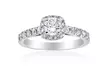 1ct Cushion Halo Diamond Engagement Ring 14K White Gold - Second Medium