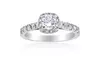 1ct Cushion Halo Diamond Engagement Ring 14K White Gold