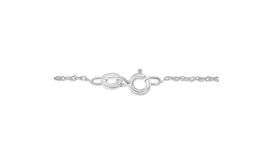 Image 8: Sterling Silver 0.1ct TDW Diamond Heart Pendant Necklace (H-I,I2)