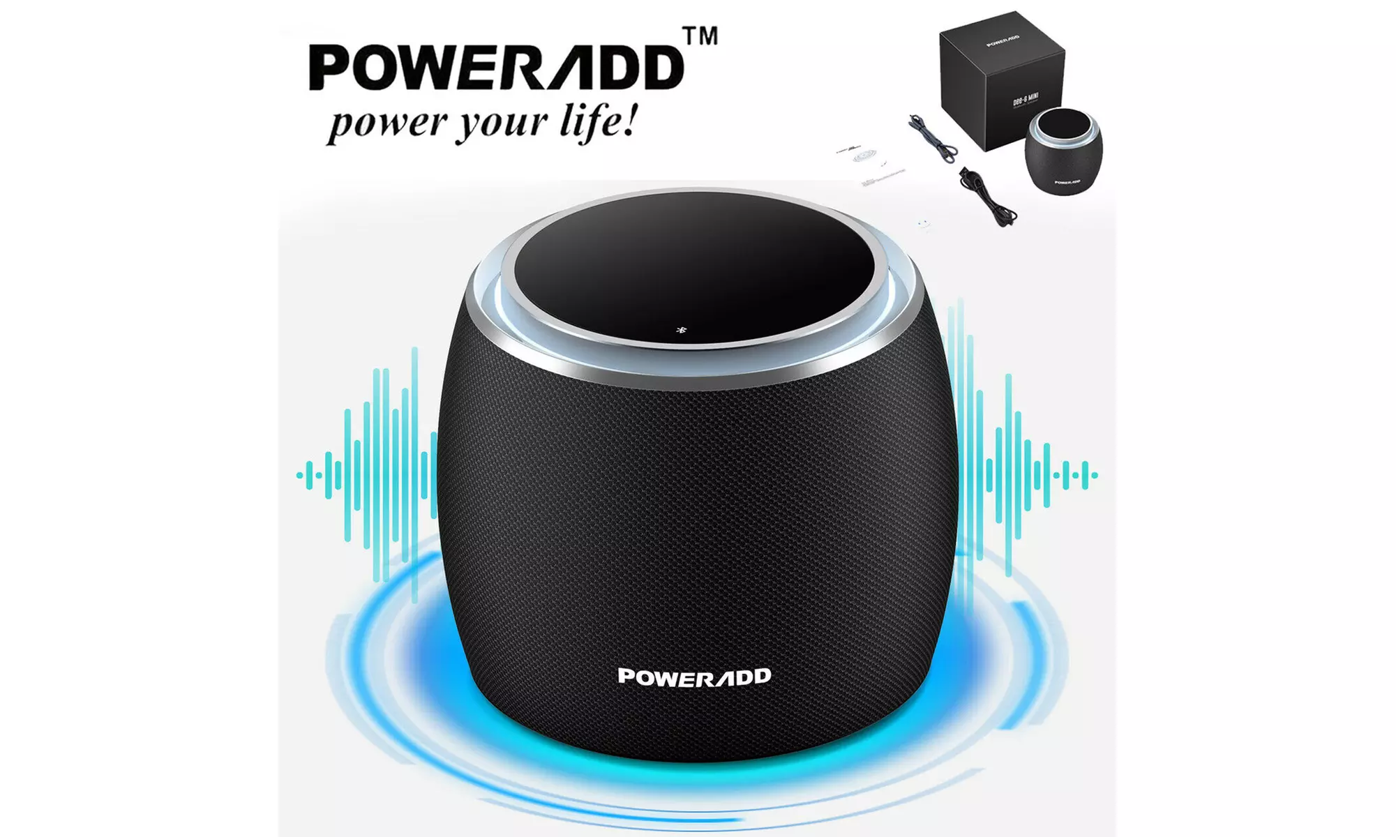 Poweradd Mini Portable Wireless Bluetooth Speaker Stereo Super Bass w/Mic NEW - Primary Image