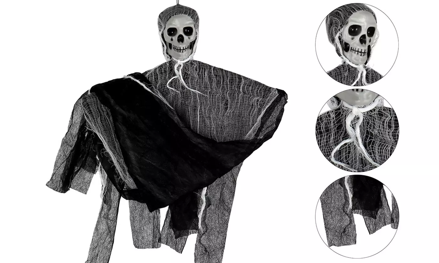 Halloween Outdoor Yard Décor, Hanging Scary Skull Face, Ghost, or Fake Corpse