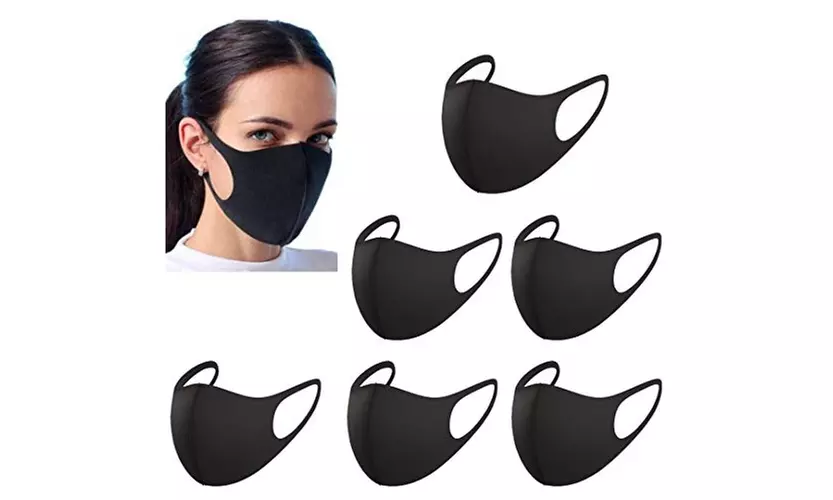 Pack Premium Fabric Face Mask Reusable, Nose Wire Black Cloth face Mask - Primary Image