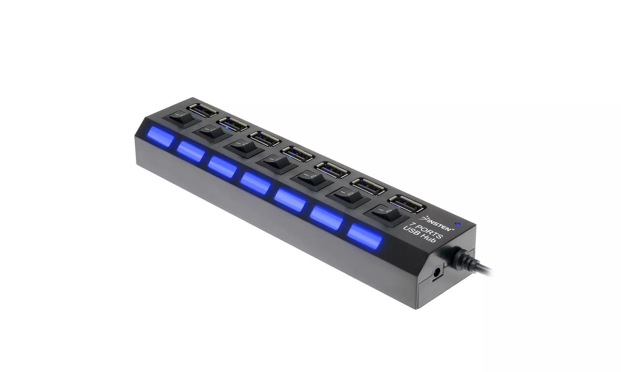 Insten 7-Port USB Hub with ON , OFF Switch, Black - Image 4