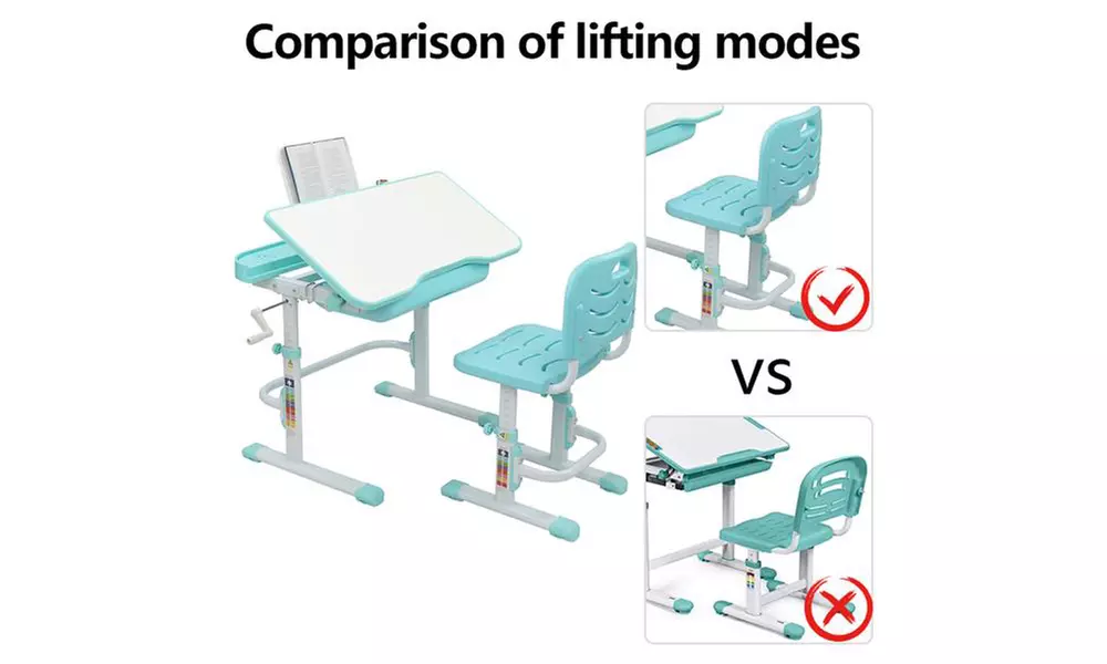 80Cm Hand-Operated Lifting Table Top Can Tilt Children's Study Table And Chair