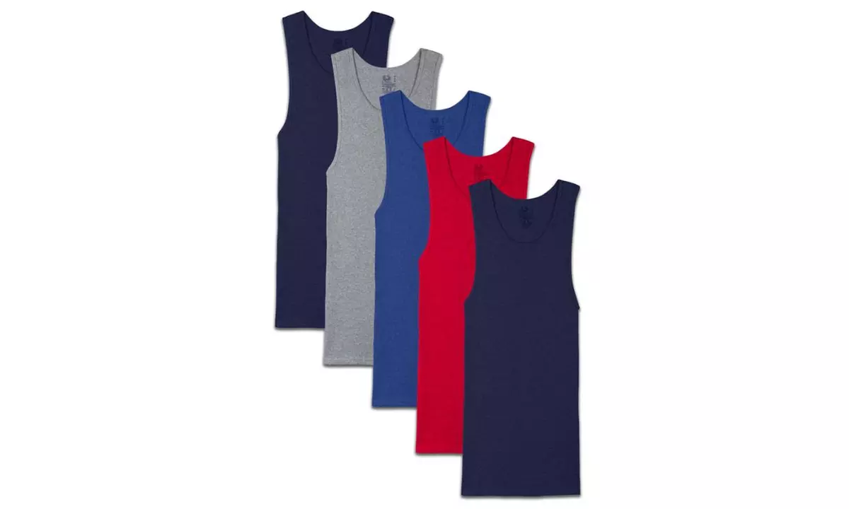 Men's  Assorted color A-Shirts 6 Pack - Primary Image