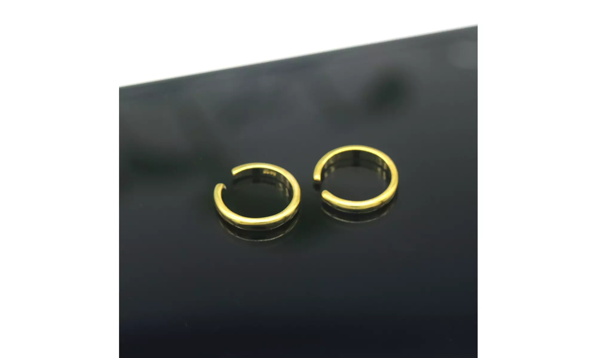 14k Gold and Sterling Silver Cuff Earrings