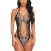 Image 3: Women Soft Deep V Lingerie Lace Babydoll Mini Bodysuit Lingerie Set