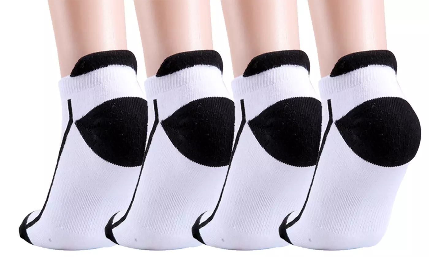 4 Pairs Mens Athletic Low Cut Ankle Tab Socks Mesh Cushioned Breathable Running