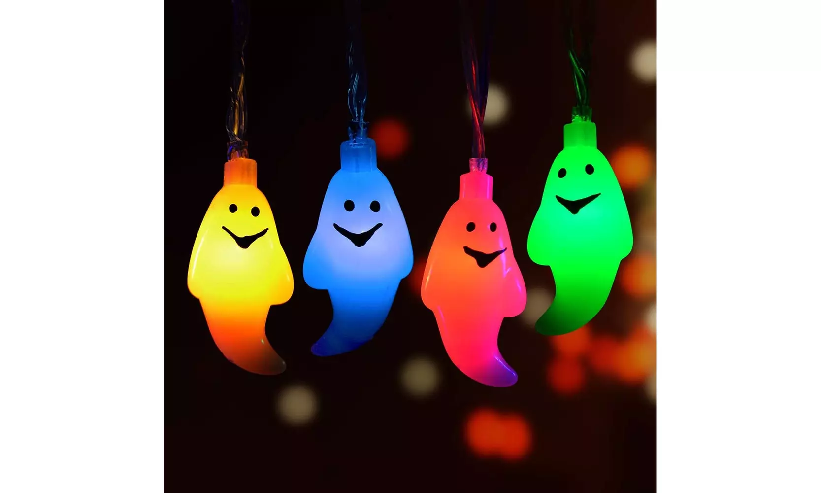 LUDILO Halloween String Lights Halloween Decoration Lights Ghost Lights - Primary Image