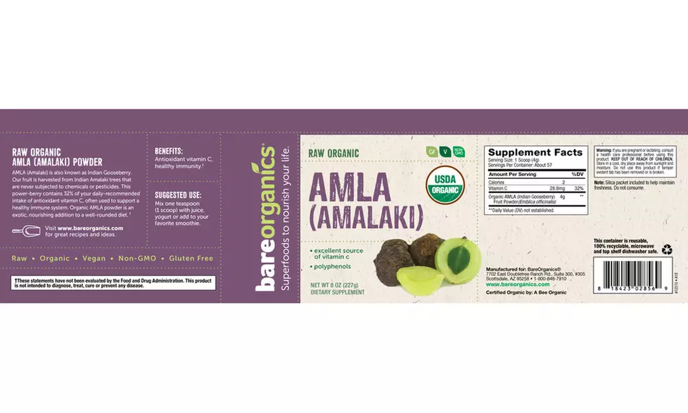 BareOrganics Amla Powder (8 Oz.) - Image 2