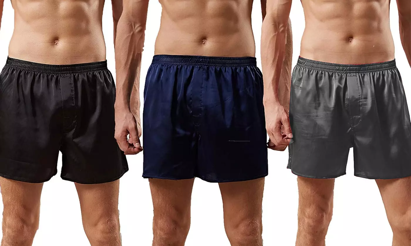 Mens Satin Boxer Shorts Silk Pajama Bottom Lounge Sleep Shorts