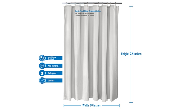 Elle Decor Soft Touch Waterproof Fabric Shower Curtain Liner Groupon