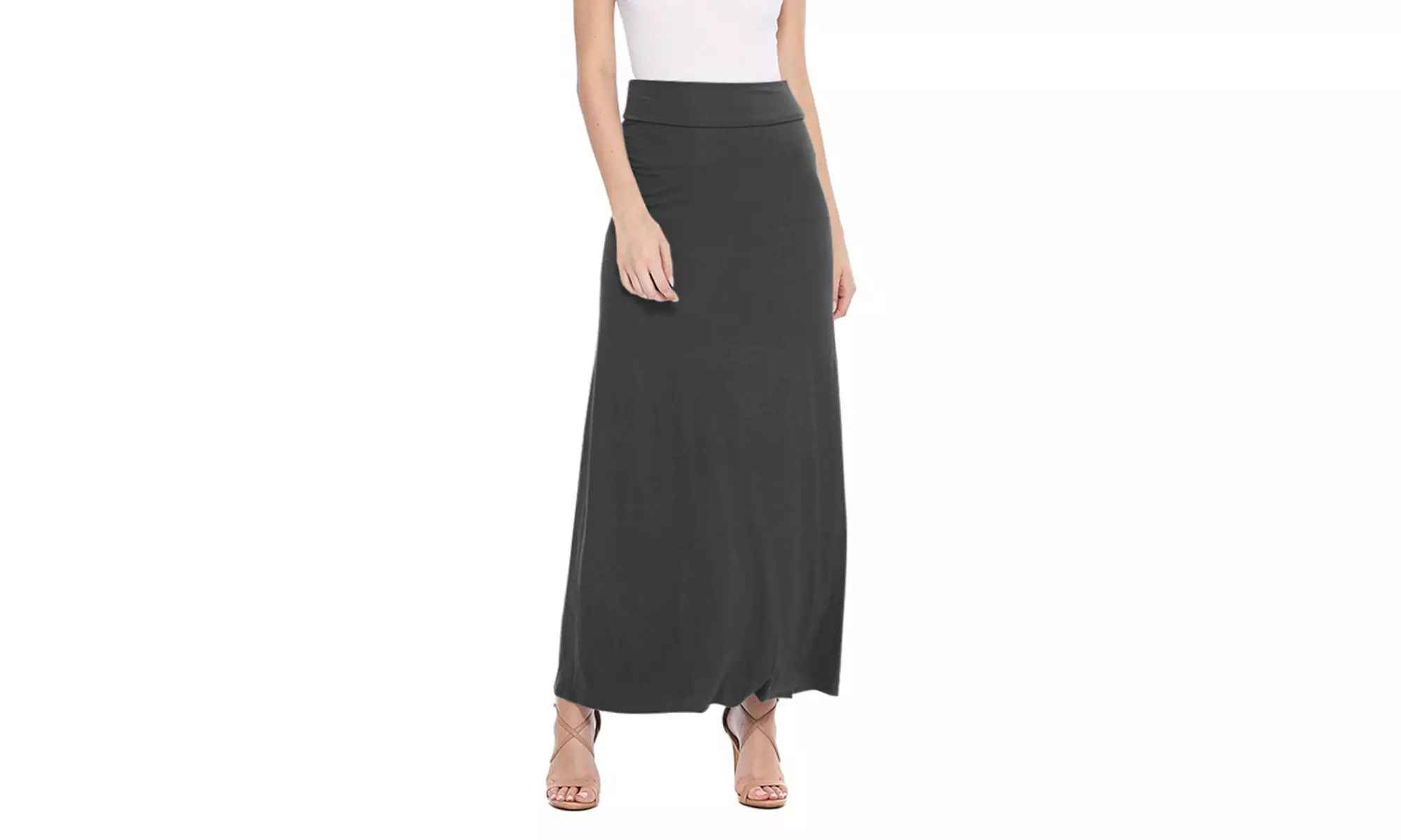 Women's Casual High Waist A-Line Maxi Long Skirt (Pack of 2)