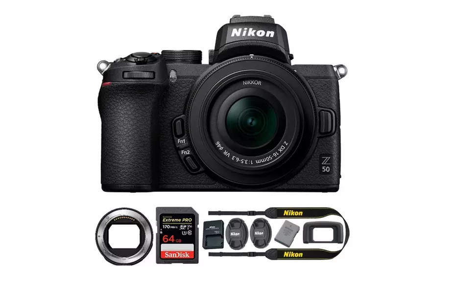 Nikon Z 50 Mirrorless Camera with Z 16-50mm Lens, Mount Adapter, 64GB Card, Kit - Primary Image