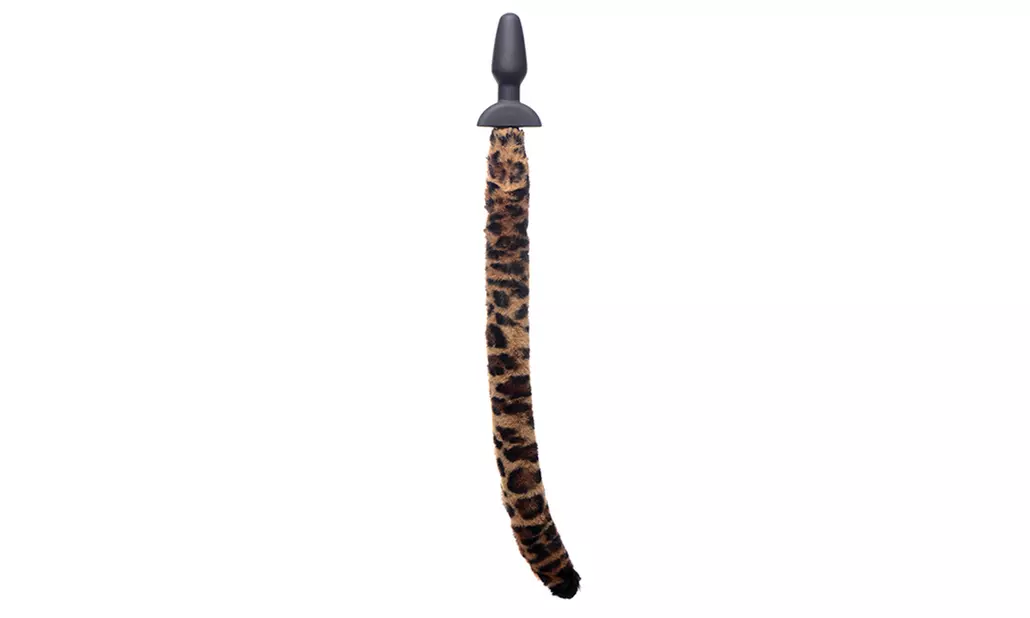 Vibrating Leopard Tail w/Ears Anal Plug - Primary Image
