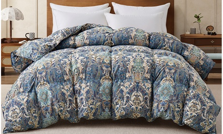 Peace Nest Ultra Soft Paisley Floral Goose Down Feather Comforter Twin Down Medium Warmth- Mauve Heritage Bloom