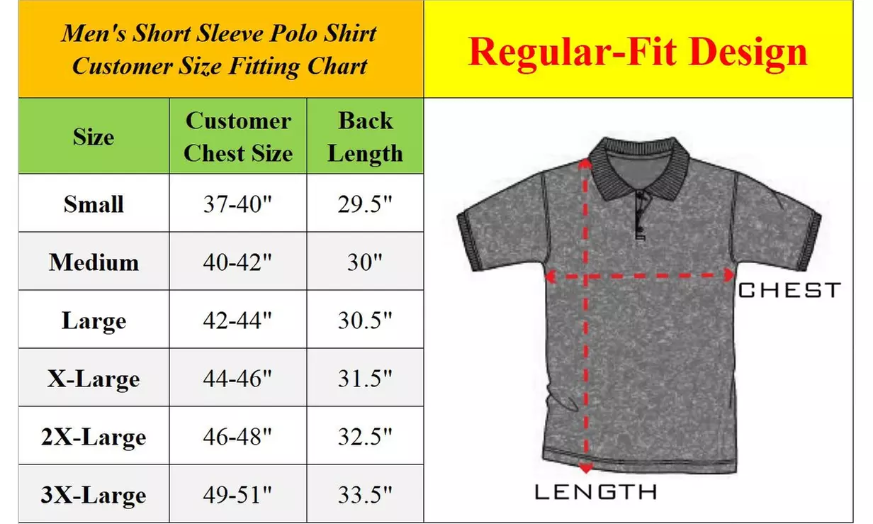 Men's Short Sleeve Pique Polo Shirt (Variety Of Different Colors)