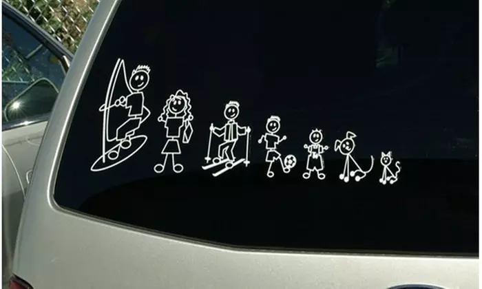 Family Car Decal Stickers Set (10-Piece) - Primary Image