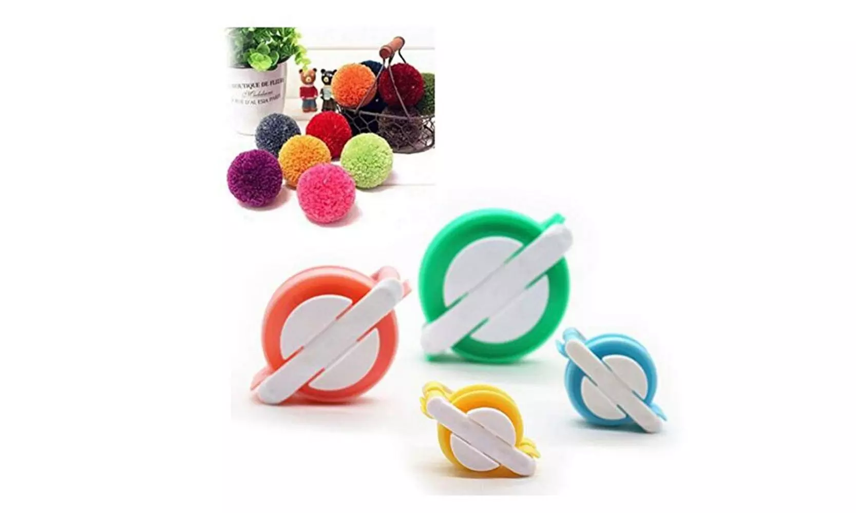 4 Sizes Pompom Maker Fluff Ball Weaver Needle Craft Knitting Wool Tool - Primary Image