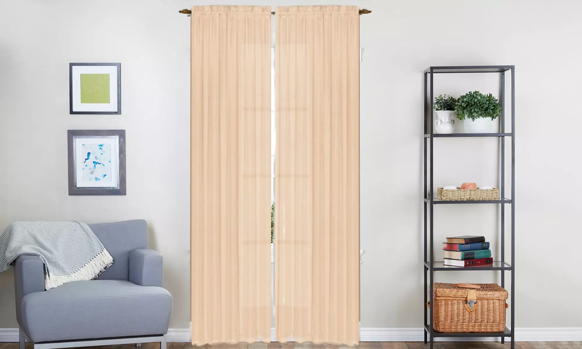 Sheer Voile Curtain Panels with Rod Pockets (4-PACK) - Primary Image