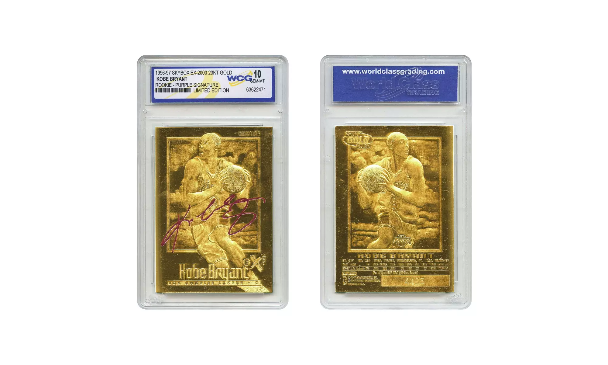 Jordan Red Metallic Border- Bryant Purple Signature EX2000 2-Card Set GM10 - Second Medium