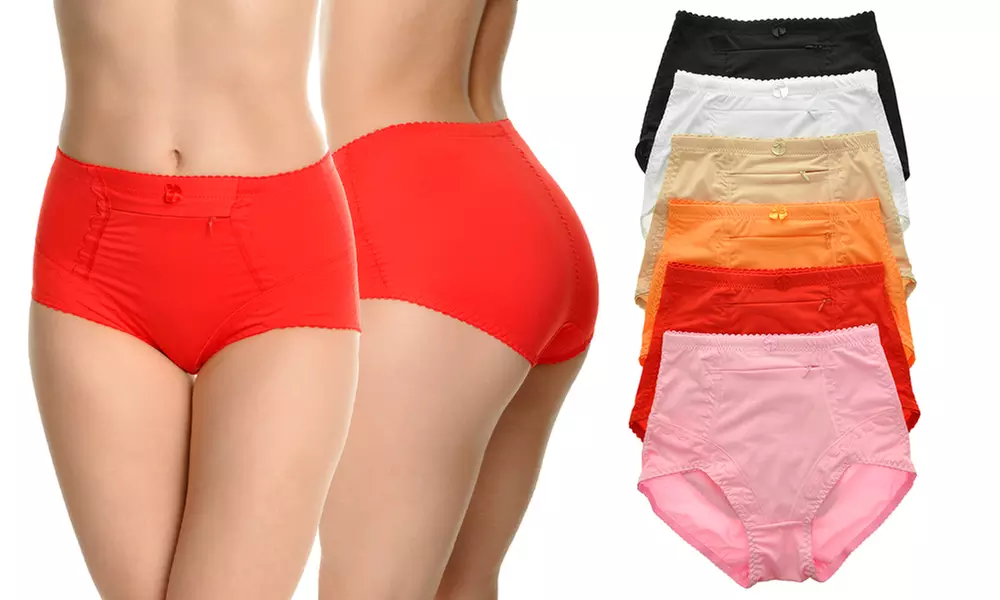 Angelina High-Waist Cotton Girdles with Zippered Pocket (6-Pack) - Primary Image
