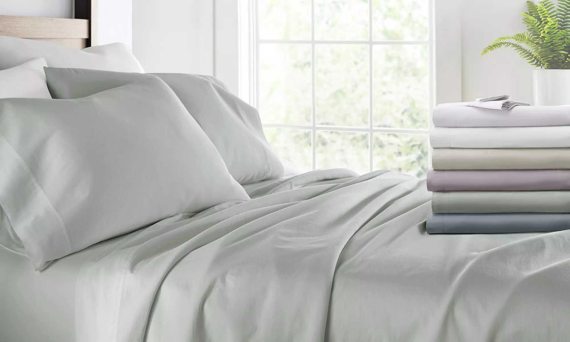 Simply Soft 300 Thread Count Solid Cotton Bed Sheet Set for All Bed Sizes