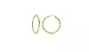 1.8x30mm Polished Twist Round 1 1/5 Inch Gold Plated 925 Silver Hoop Earrings