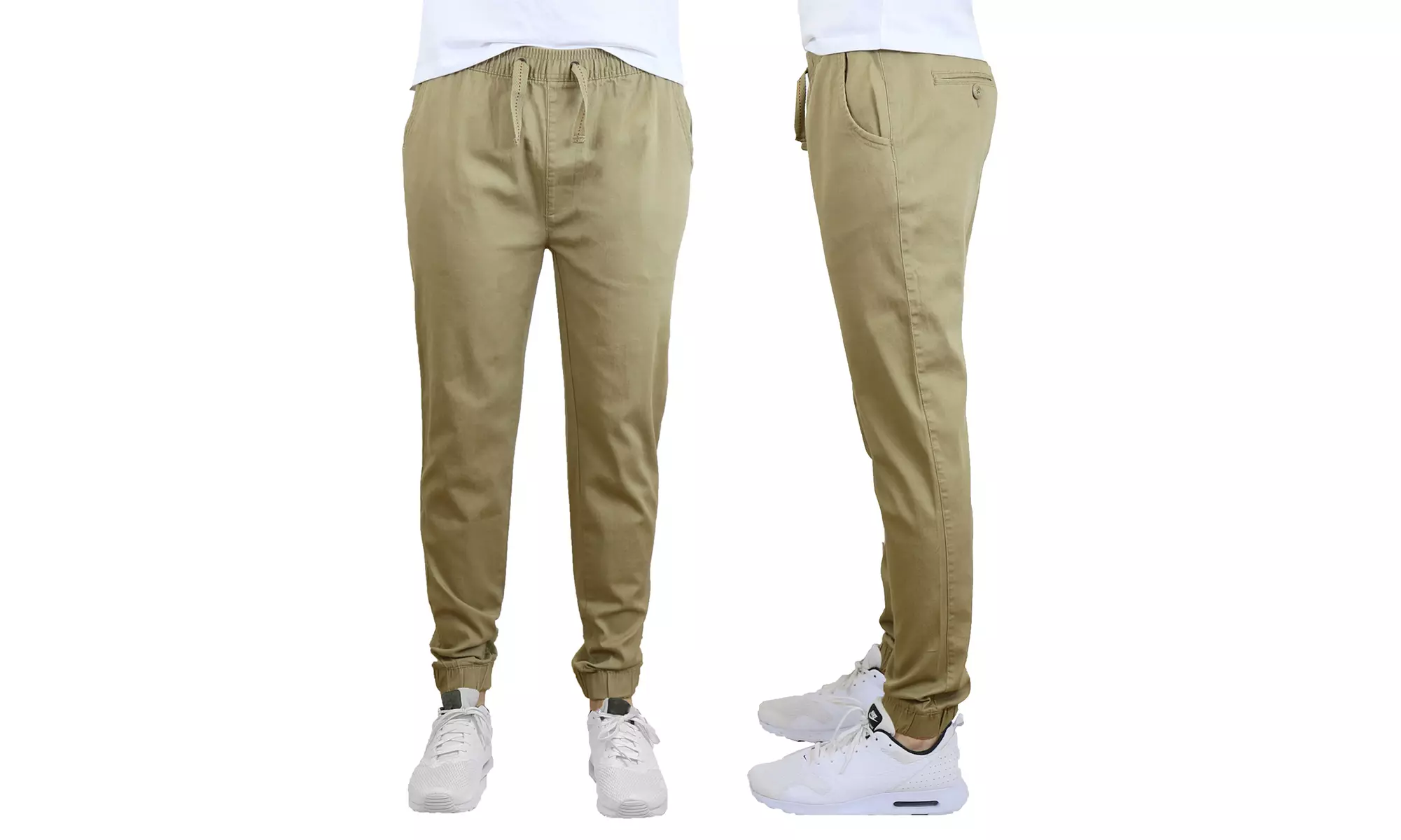 Galaxy By Harvic Men's Cotton-Stretch Twill Joggers & Chinos (S-2XL)