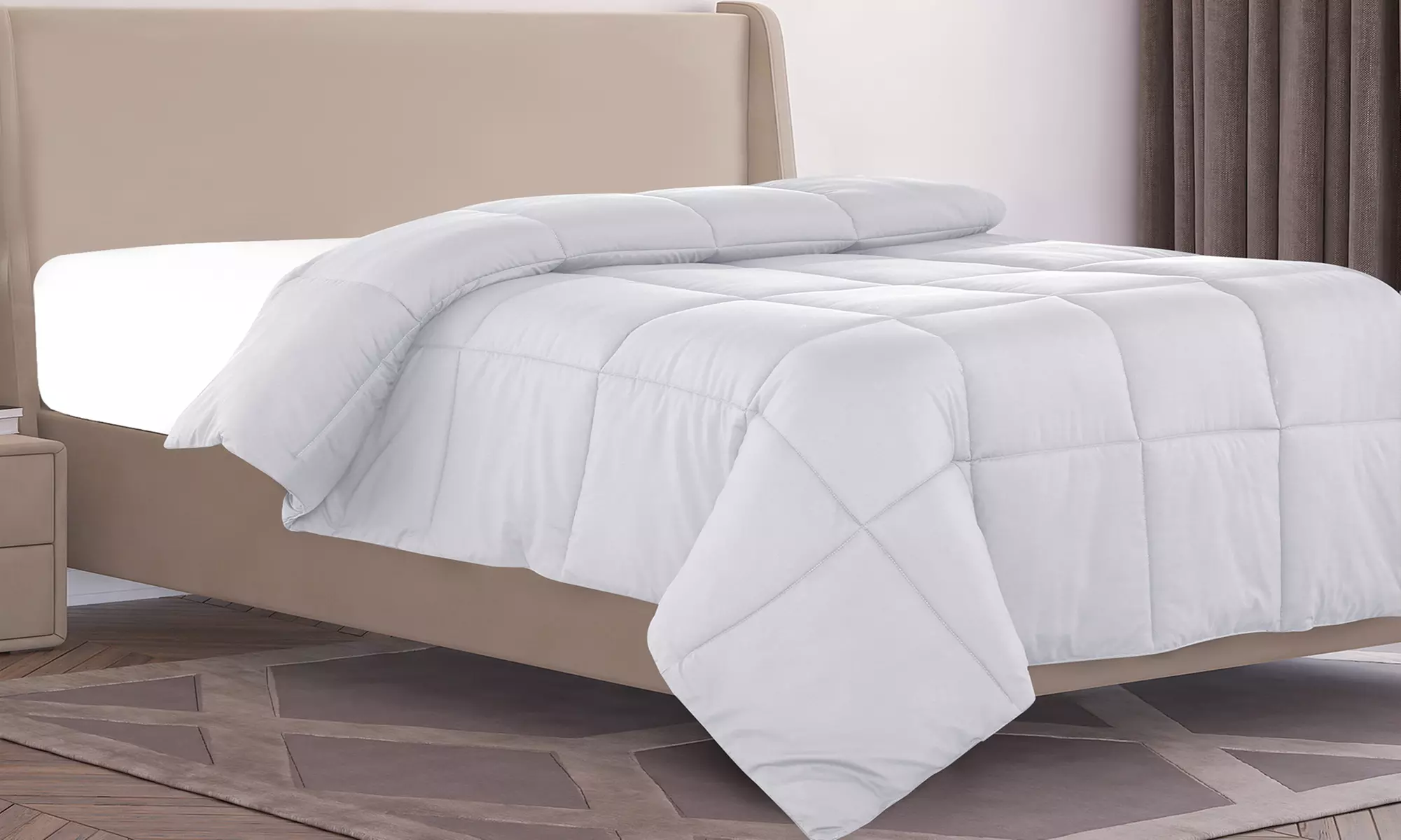 Lux Decor Soft Plush Box Stitch All Season Down Alternative Comforter