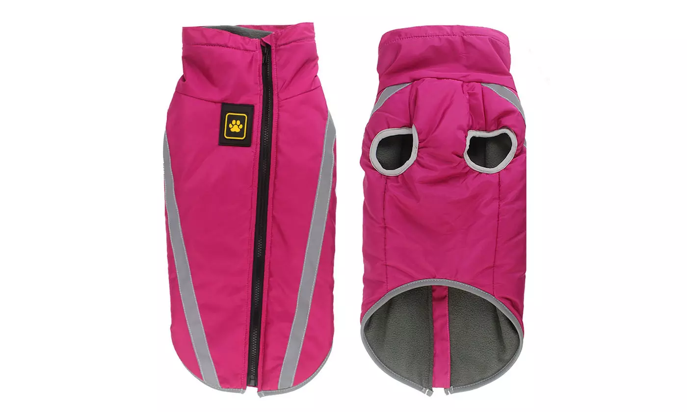 Waterproof Soft Fleece Lined Dog Vest Jacket Coat for Winter Outdoor Sports