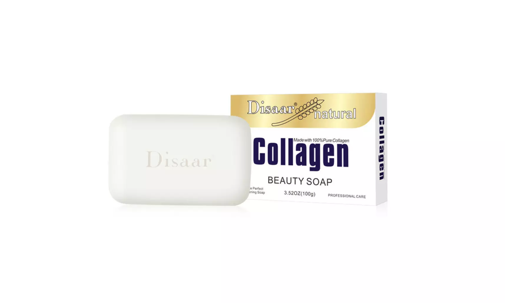 DISAAR Natural Collagen Beauty Soap Clear Face Smooth Skin Reduces Pores 100g - Primary Image