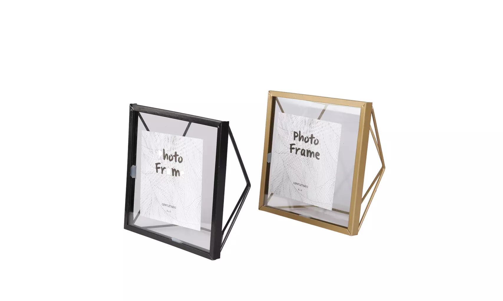 Geometric Metal Square Photo Frame With Frame 6×6Inch - Primary Image