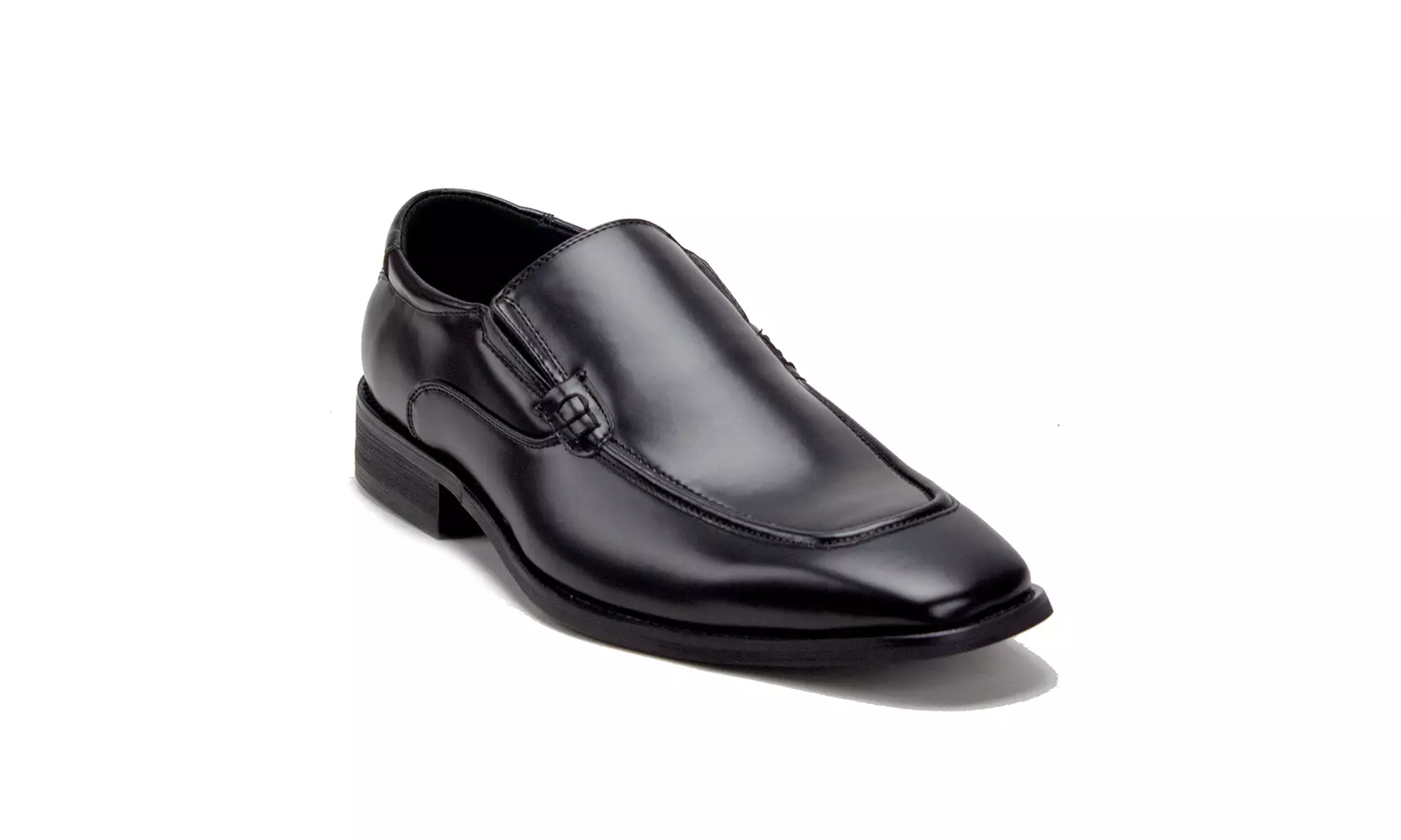 J'aime Aldo Men's Black Classic Almond Toe Slip On Dress Loafers Shoes, AM-13576 - Primary Image