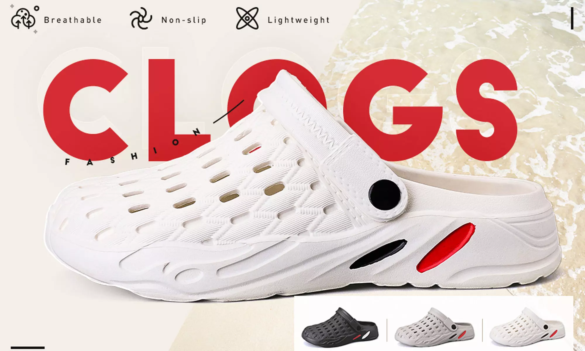 Unisex Mens Womens Casual Clogs Shoes Comfortable Water Shoes Sandals Slippers - Primary Image