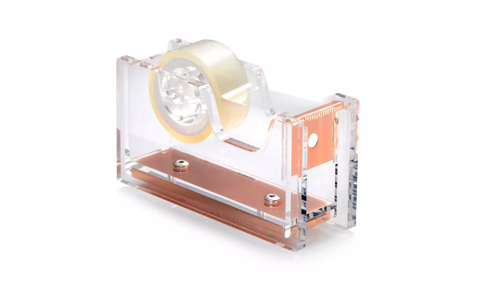 Insten Desktop Mini Tape Dispenser with Tape 1" Core Clear/Rose Gold - Primary Image