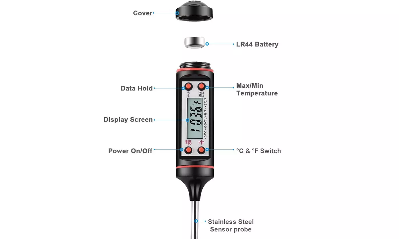 Digital Meat Thermometer Kitchen Food BBQ Grill Smoker Thermometer