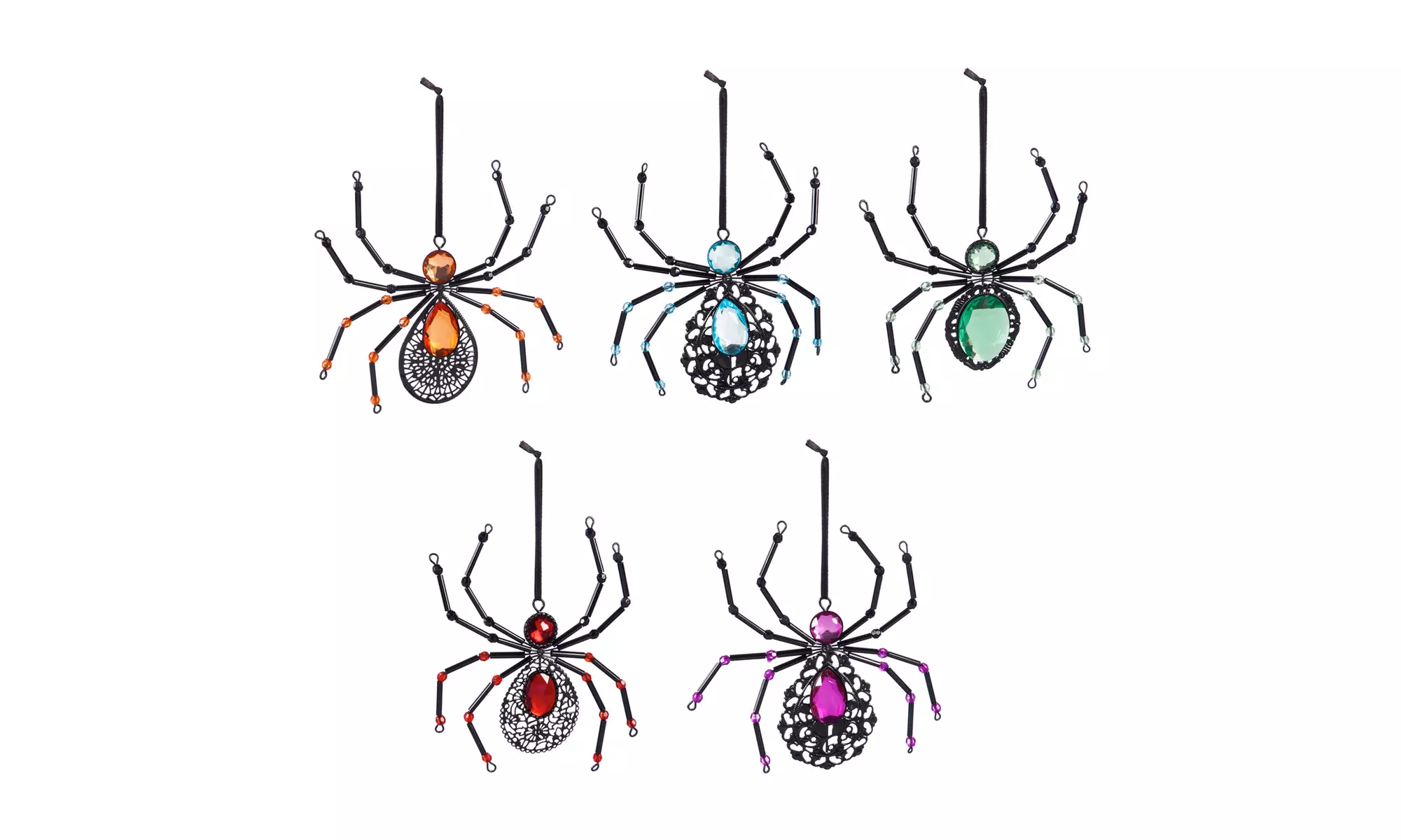 Spooky Spiders Halloween Ornaments (5 Pack) - Second Medium