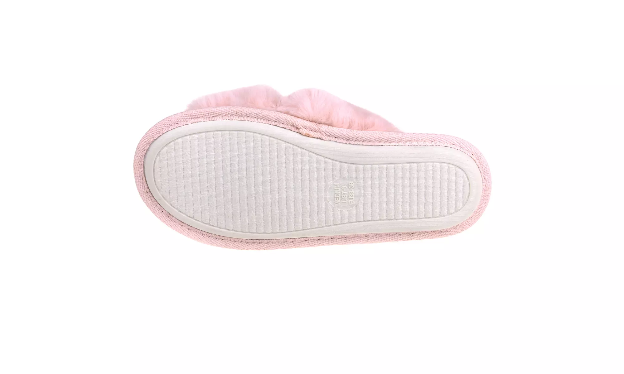 Womens Faux Fur Cross Slide Slippers Warm Memory Foam Indoor Outdoor Shoes