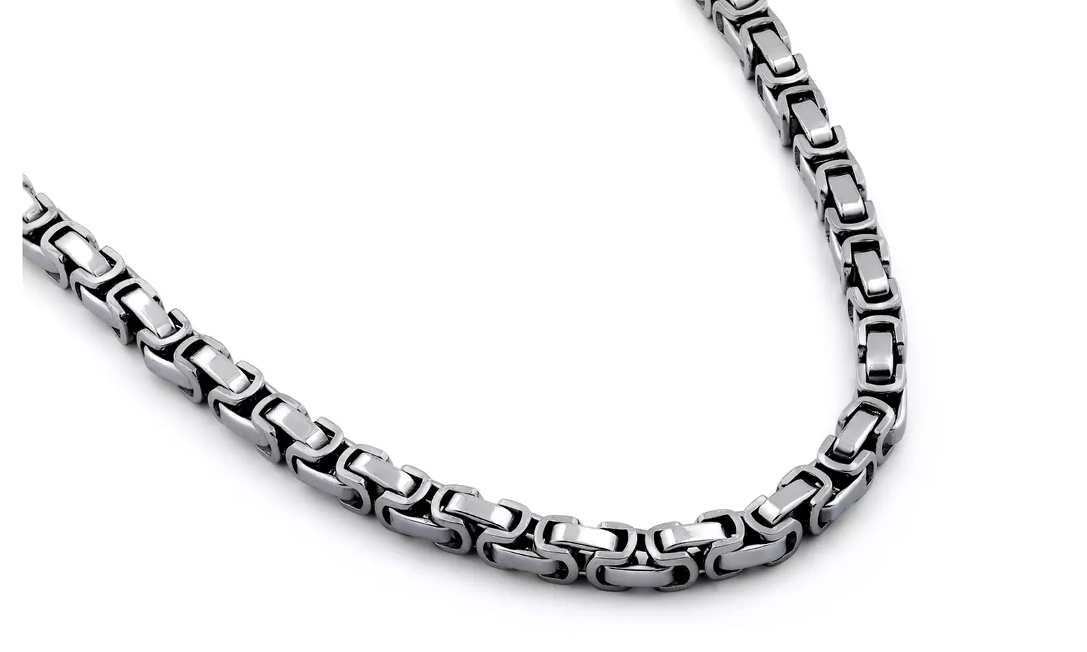 Classic Men's Fine Stainless Steel Big Byzantine Necklace By Elite Force - Primary Image