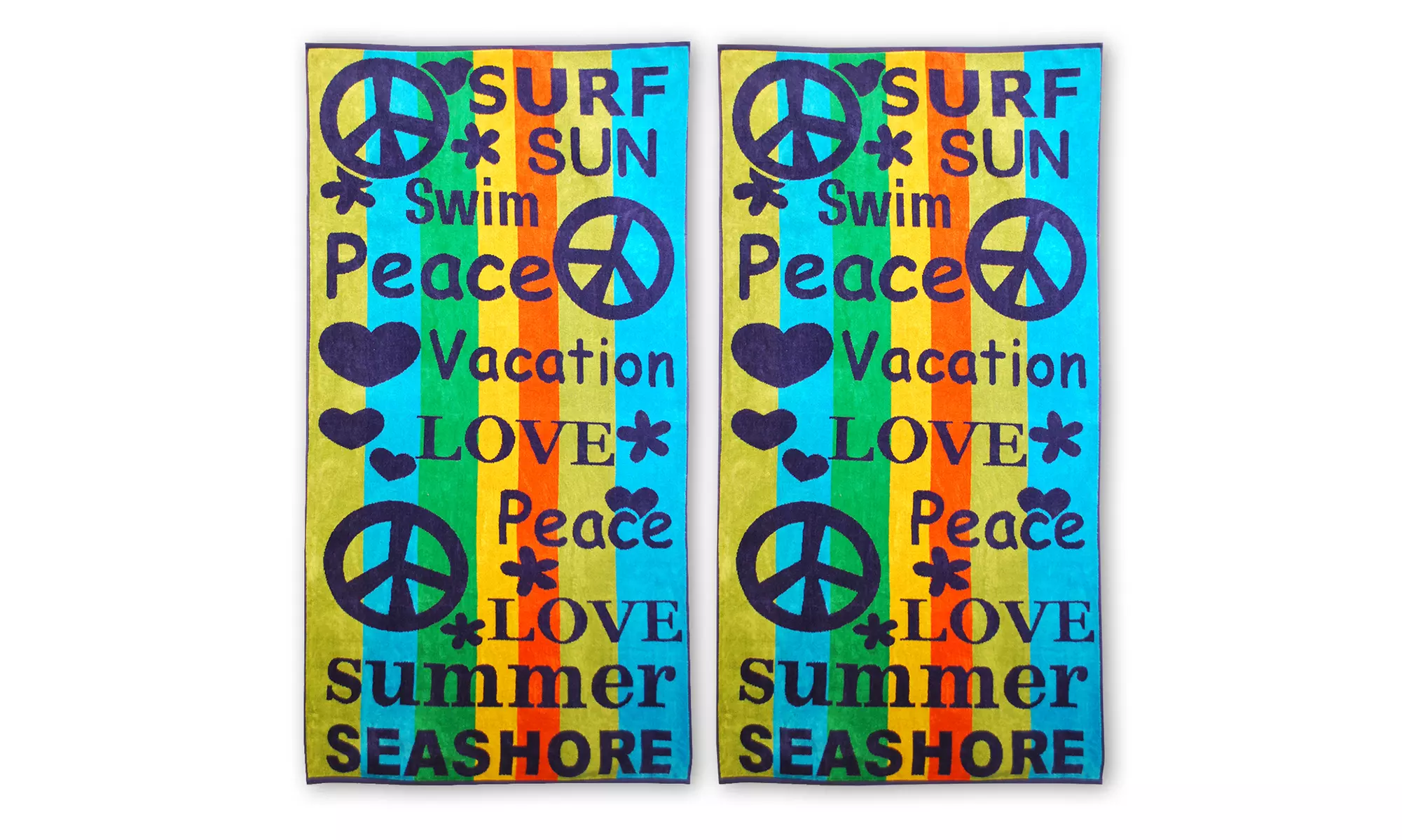Superior Peace & Love Ultra Absorbent Oversized Cotton Beach Towel  - Primary Image