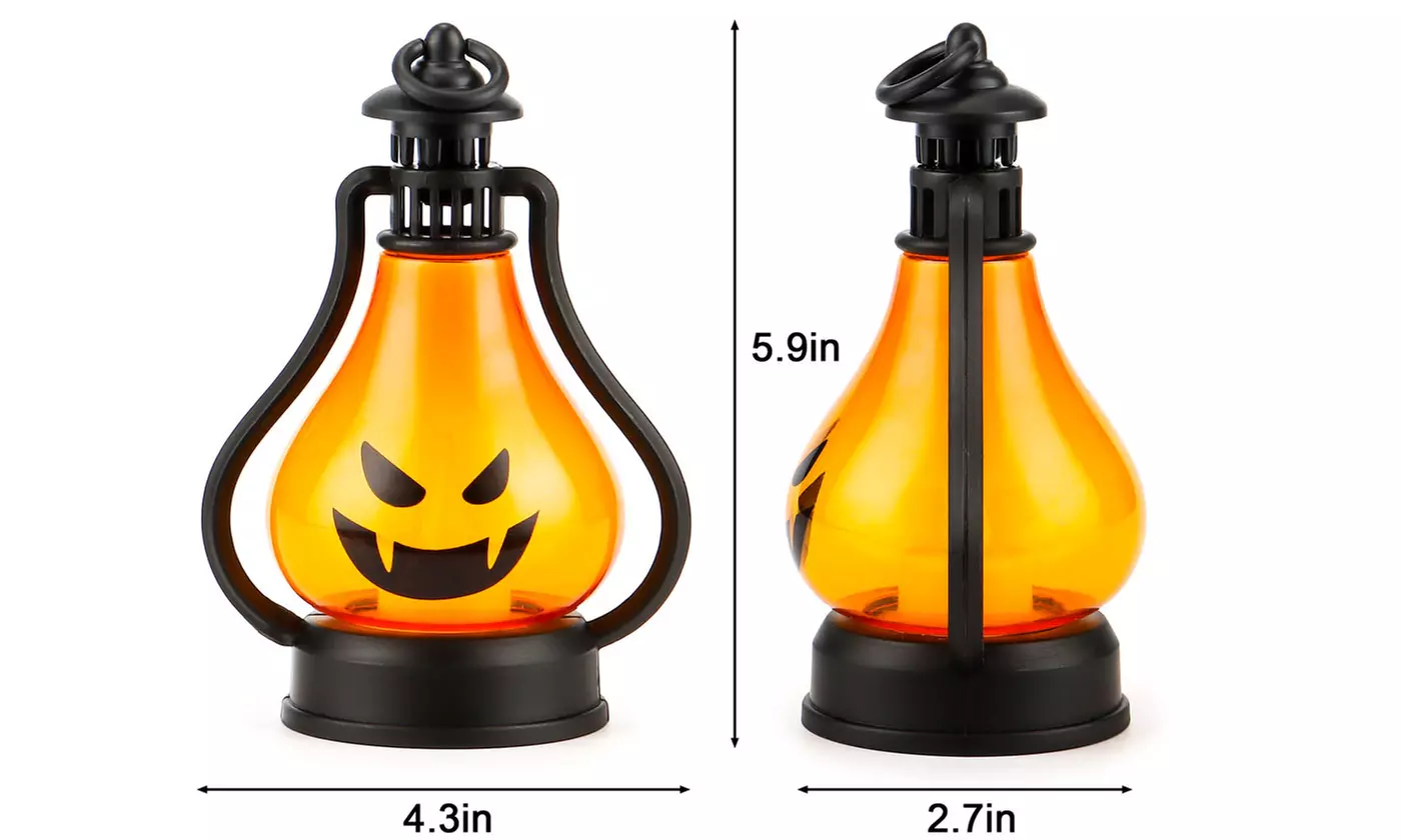 Halloween Lamp Flame LED Lantern Hanging Decor Pumpkin Witch Light Party 