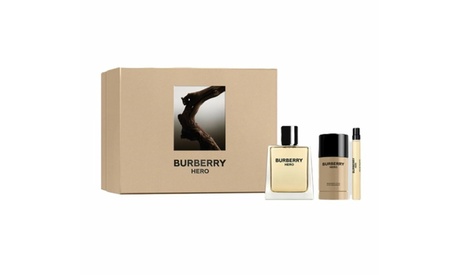 Burberry Hero 3 Piece Eau De Toilette Gift Set For Men 3 Men Spray Fresh 3 Pc Set Eau De Toilette