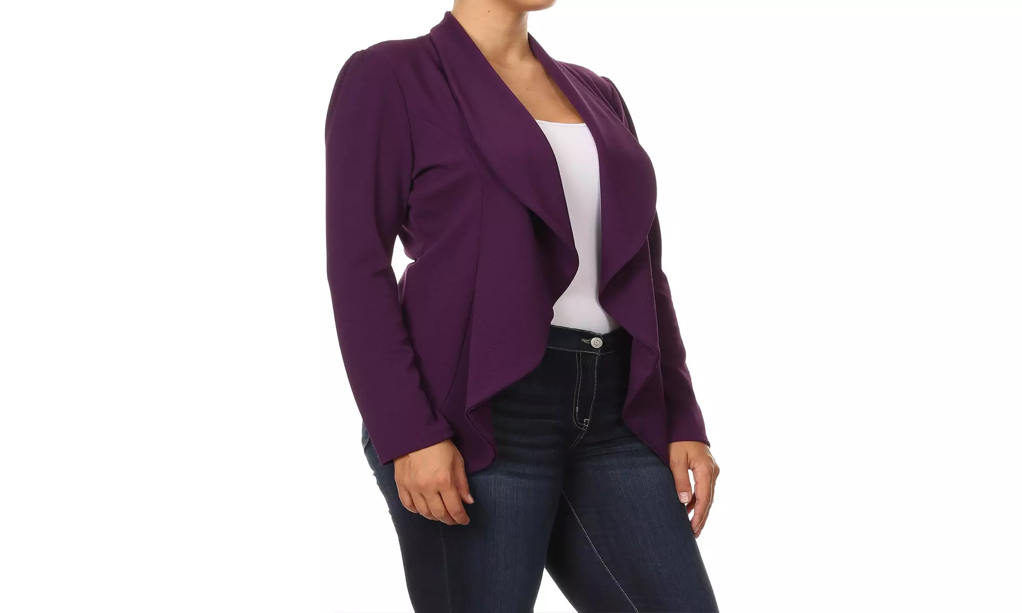 MOA Collection Womens Open Front Blazer with Plus Size